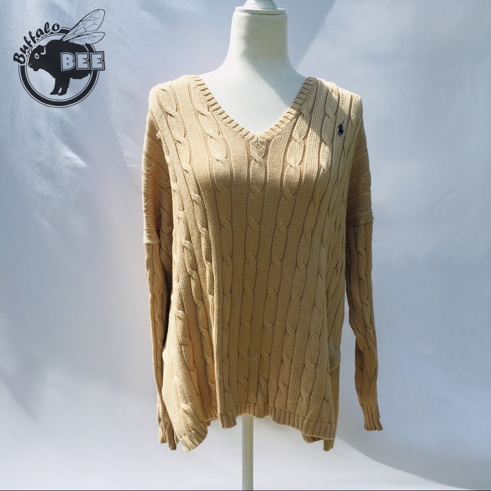Ralph Lauren cream cable knit pima cotton sweater